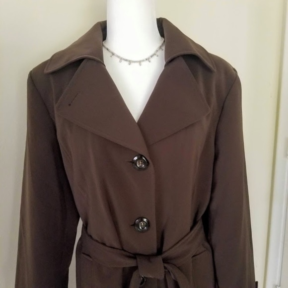 Gallery Womens Trench Coat Size L 